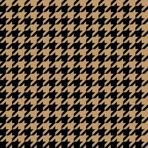 Half Inch Camel Brown and Black Houndstooth Check