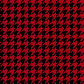 Half Inch Dark Red and Black Houndstooth Check