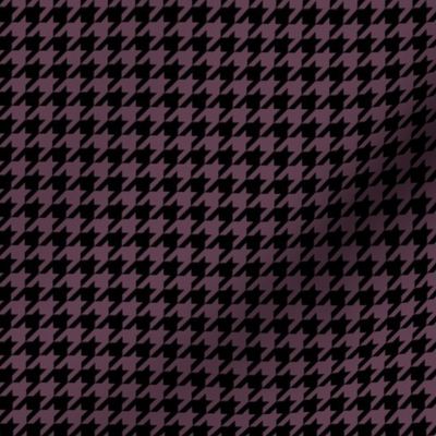 Half Inch Eggplant Purple and Black Houndstooth Check