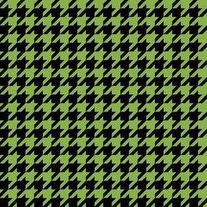 Half Inch Greenery Green and Black Houndstooth Check