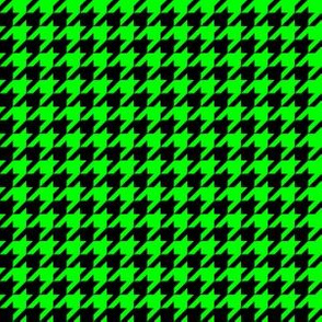Half Inch Lime Green and Black Houndstooth Check