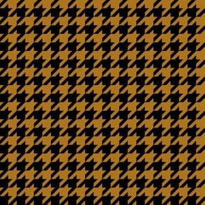 Half Inch Matte Antique Gold and Black Houndstooth Check