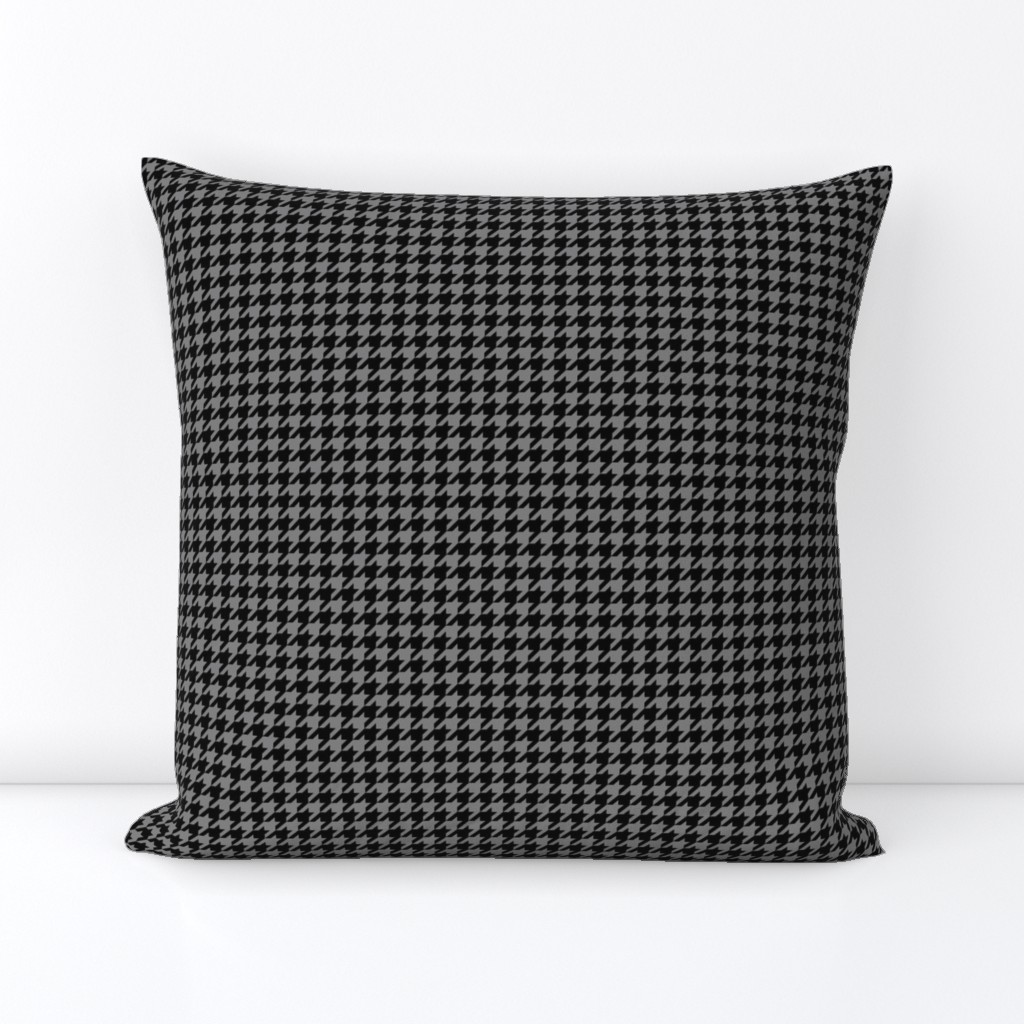 Half Inch Medium Gray and Black Houndstooth Check