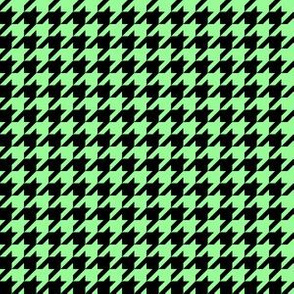 Half Inch Mint Green and Black Houndstooth Check