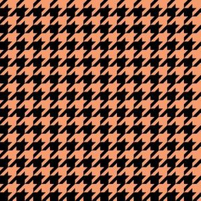 Half Inch Peach and Black Houndstooth Check