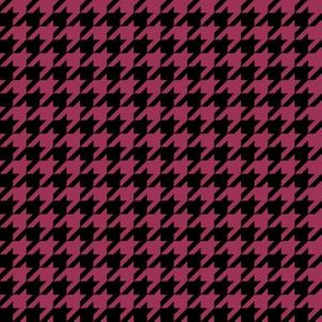 Half Inch Sangria Pink and Black Houndstooth Check