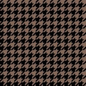 Half Inch Taupe Brown and Black Houndstooth Check