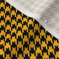 Half Inch Yellow Gold and Black Houndstooth Check
