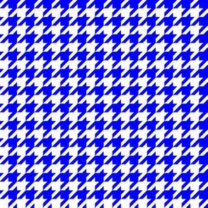 Half Inch Blue and White Houndstooth Check