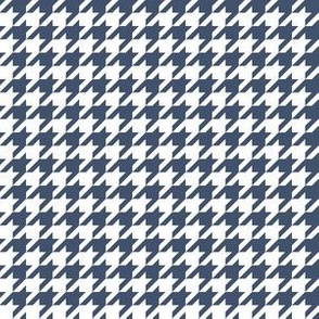 Half Inch Blue Jeans Blue and White Houndstooth Check