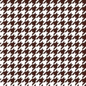Half Inch Brown and White Houndstooth Check