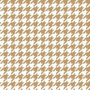 Half Inch Camel Brown and White Houndstooth Check