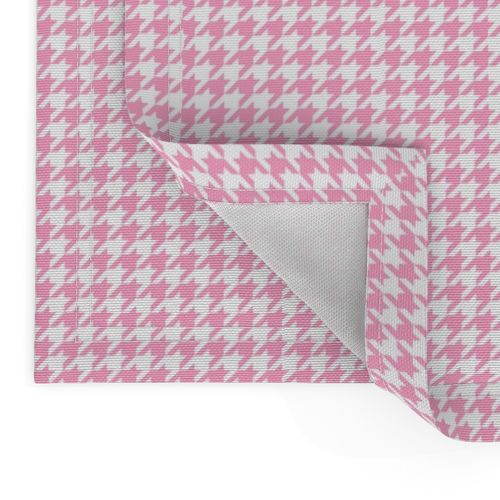 Half Inch Carnation Pink and White Houndstooth Check