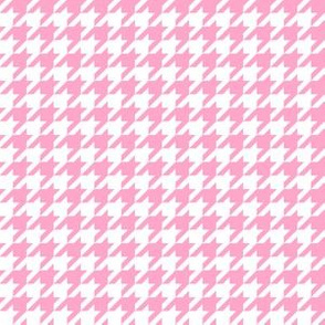 Half Inch Carnation Pink and White Houndstooth Check