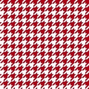 Half Inch Dark Red and White Houndstooth Check