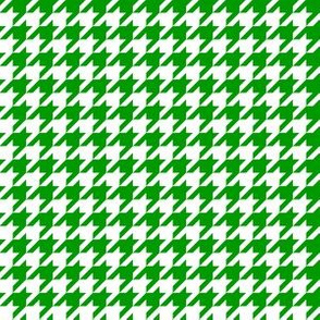 Half Inch Christmas Green and White Houndstooth Check