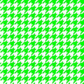 Half Inch Lime Green and White Houndstooth Check