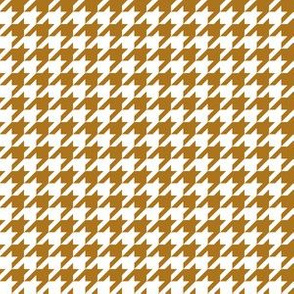 Half Inch Matte Antique Gold and White Houndstooth Check