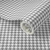 Half Inch Medium Gray and White Houndstooth Check