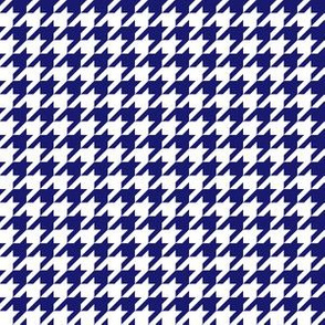 Half Inch Midnight Blue and White Houndstooth Check