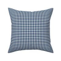 Half Inch Navy Blue and White Houndstooth Check