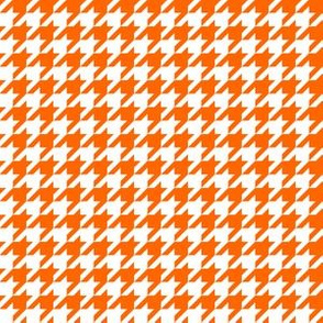 Half Inch Orange and White Houndstooth Check