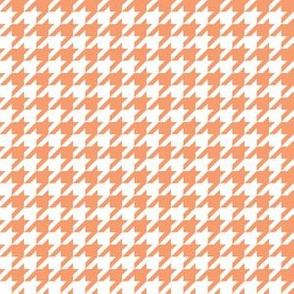 Half Inch Peach and White Houndstooth Check