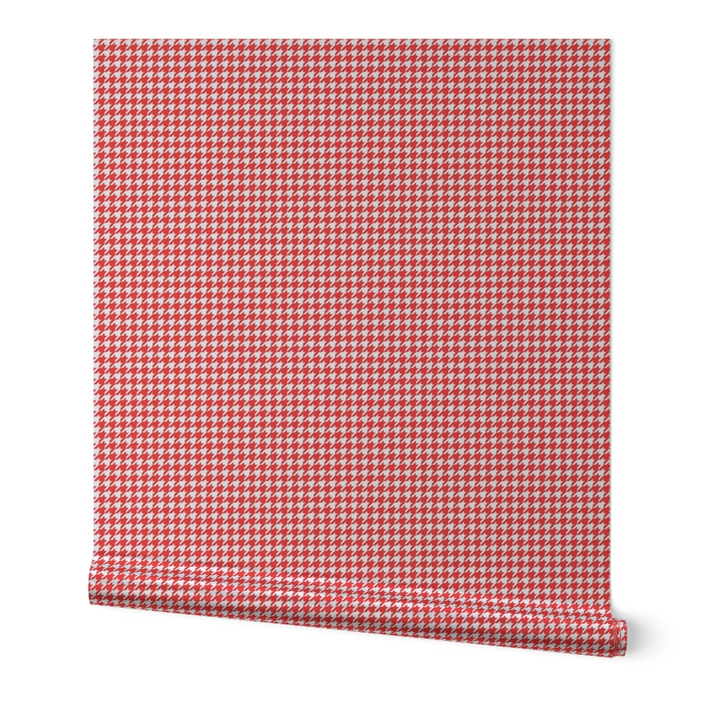 Half Inch Red and White Houndstooth Check