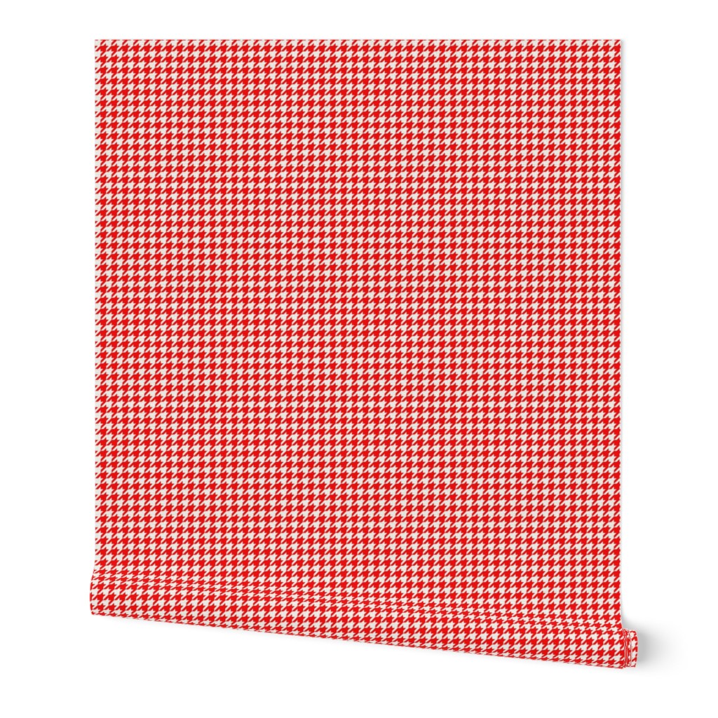 Half Inch Red and White Houndstooth Check