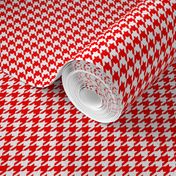 Half Inch Red and White Houndstooth Check