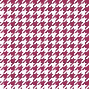 Half Inch Sangria Pink and White Houndstooth Check