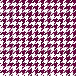 Half Inch Tyrian Purple and White Houndstooth Check