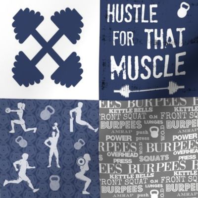 Navy Crossfit Cheater 4 inch squares
