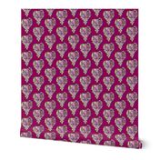 Fizzy Hearts on Flirty Fuchsia