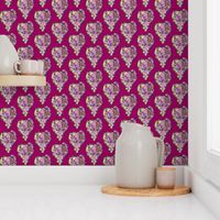 Fizzy Hearts on Flirty Fuchsia