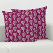 Fizzy Hearts on Flirty Fuchsia