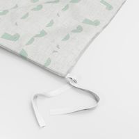 nessie fabric // loch ness monster design cute kids funny character design - green off-white