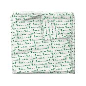 nessie fabric // loch ness monster design cute kids funny character design - green off-white