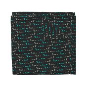 nessie fabric // loch ness monster design cute kids funny character design - black