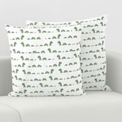 nessie fabric // loch ness monster design cute kids funny character design - light green