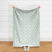 nessie fabric // loch ness monster design cute kids funny character design - green and turquoise