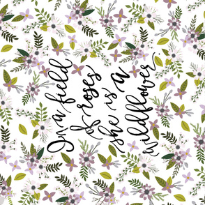 lavender sprigs and blooms // in a field of roses, she is a wildflower // crib sheet