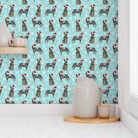 Australian Cattle Dog blue heeler dog breed christmas peppermint sticks candy canes fabric icy blue