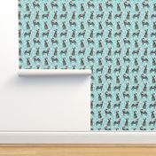 Australian Cattle Dog blue heeler dog breed christmas peppermint sticks candy canes fabric icy blue