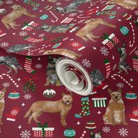 Australian Cattle Dog blue heeler dog breed christmas peppermint sticks presents snowflakes fabric ruby