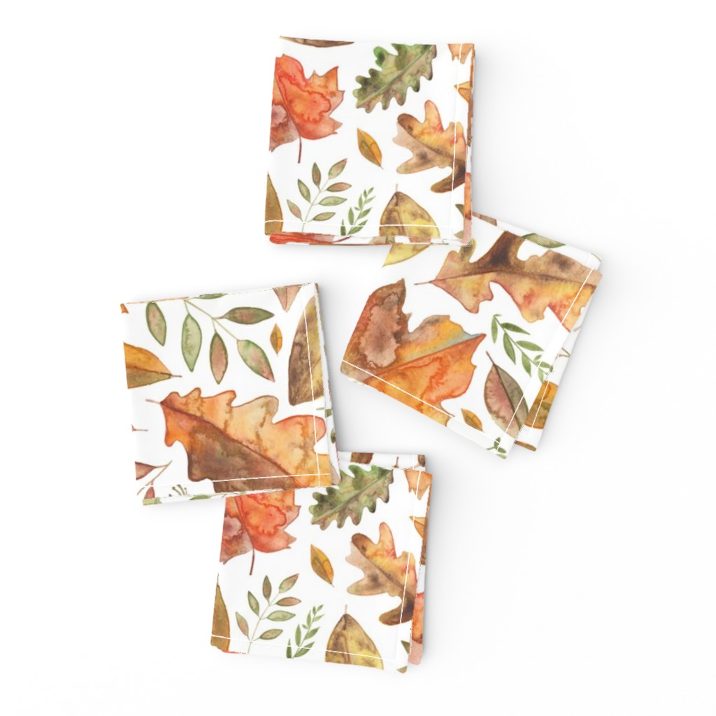  Watercolour Autumn Leaves With Fronds!