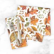  Watercolour Autumn Leaves With Fronds!