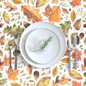  Watercolour Autumn Leaves With Fronds!