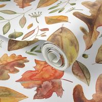  Watercolour Autumn Leaves With Fronds!