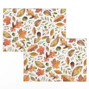  Watercolour Autumn Leaves With Fronds!